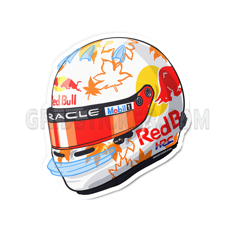 bull motorcycle helmet Yuki Tsunoda 22 Red Bull Racing Helmet – Grid Sticker