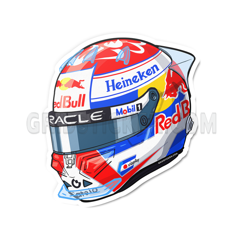 Max Verstappen 1 Red Bull Racing Helmet – Grid Sticker