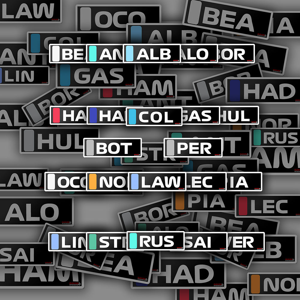 F1 Driver Tags – Grid Sticker