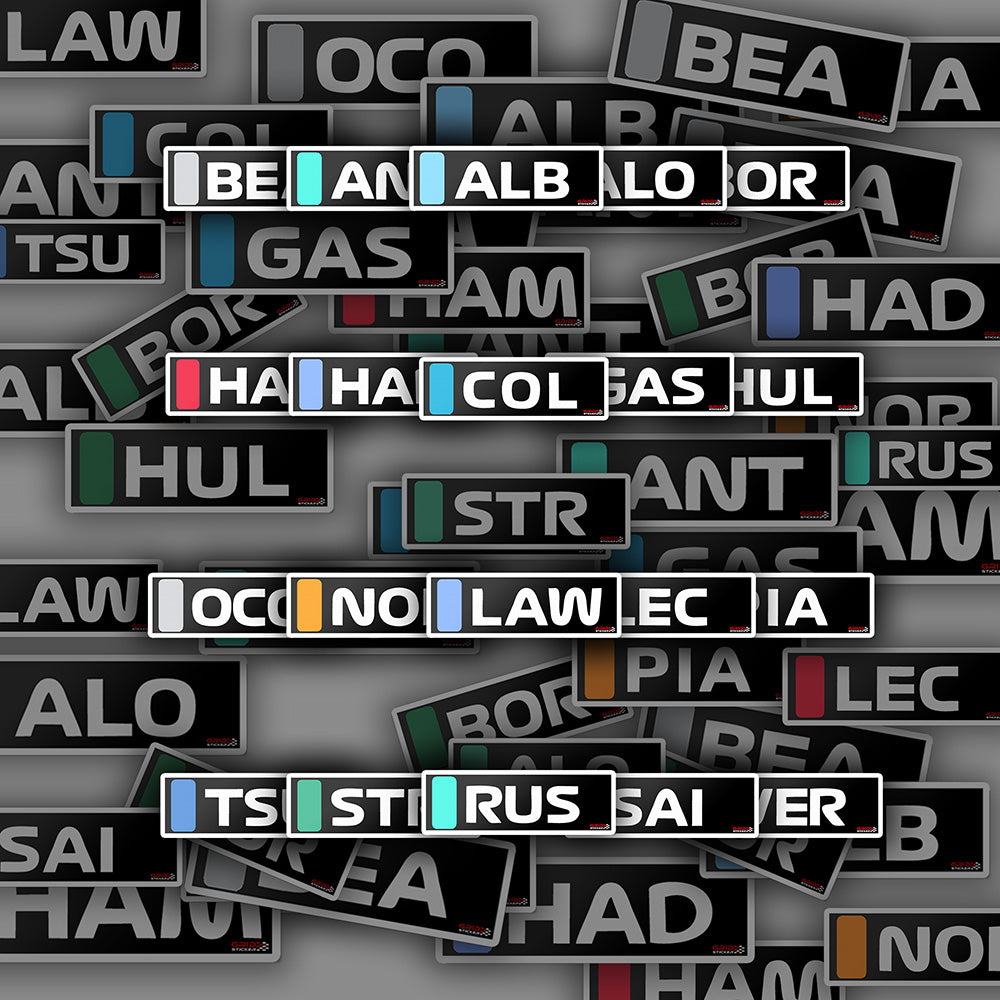 F1 2025 Driver Tag Sticker Bundle