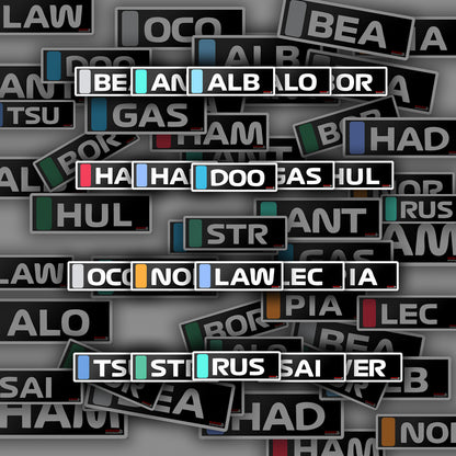 F1 2025 Driver Tag Sticker Bundle