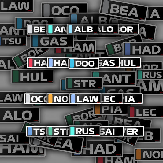 F1 2025 Driver Tag Sticker Bundle