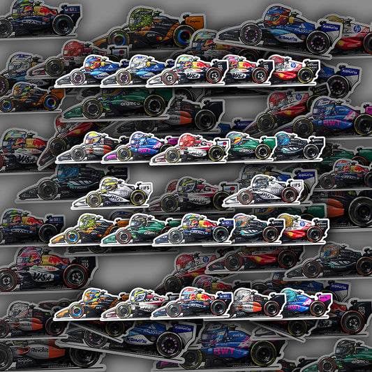 F1 Full Grid Side Profile Sticker Bundle